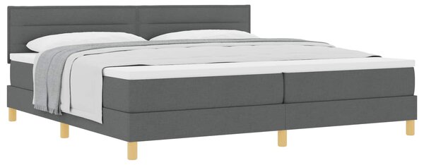 Krevet s opruga kutije Tamno siva 200 x 200 cm tkanina - Siva / 200 x 200 cm