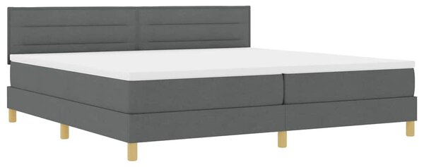 Krevet s opruga kutije Tamno siva 200 x 200 cm tkanina - Siva / 200 x 200 cm