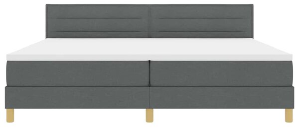 Krevet s opruga kutije Tamno siva 200 x 200 cm tkanina - Siva / 200 x 200 cm