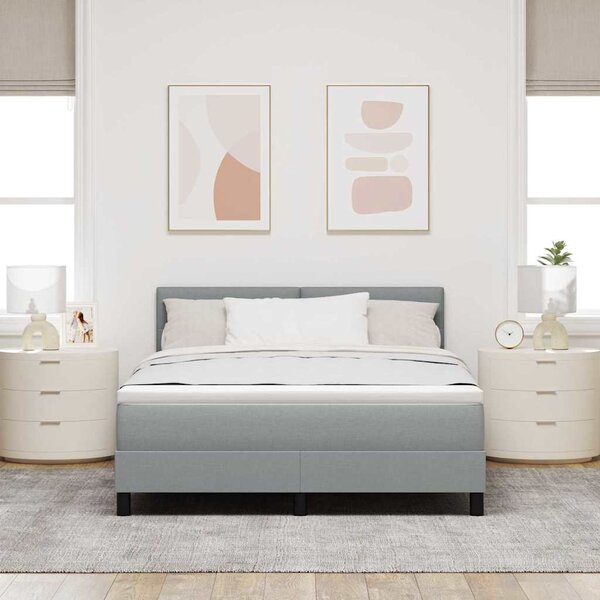 Krevet s opruga kutije Svijetlo siva 160 x 200 cm tkanina - Siva / 160 x 200 cm