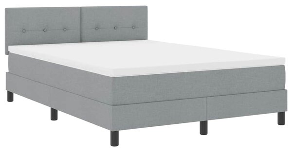 Krevet s opruga kutije Svijetlo siva 160 x 200 cm tkanina - Siva / 160 x 200 cm