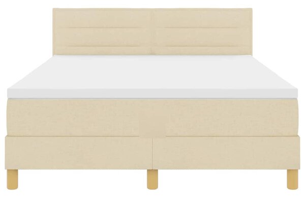 Krevet s opruga kutije s jastukom Krema 140 x 190 cm tkanina - Krem / 140 x 190 cm