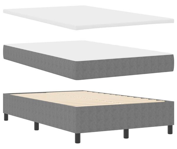 Krevet s opruga kutije Svijetlo siva i bijela. 120 x 190 cm - Svjetlosiva / 120 x 190 cm