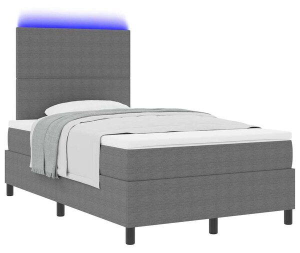 LED Box Spring Krevet Svijetlo siva i bijela. 120 x 190 cm - Siva / 120 x 190 cm