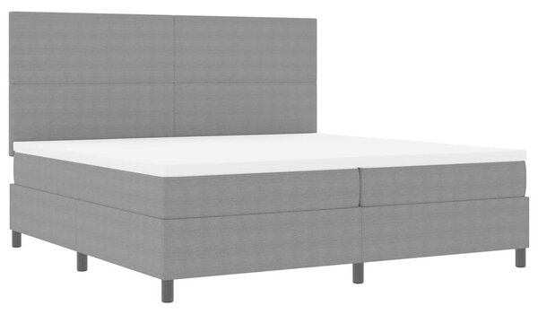 LED Box Spring Krevet Svijetlo siva i bijela. 200 x 200 cm - Siva / 200 x 200 cm