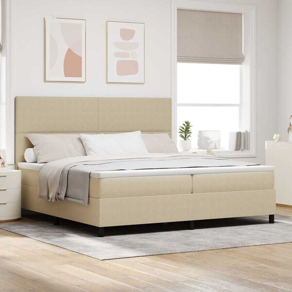 LED Box Spring Krevet Svijetlo siva i bijela. 200 x 200 cm - Siva / 200 x 200 cm