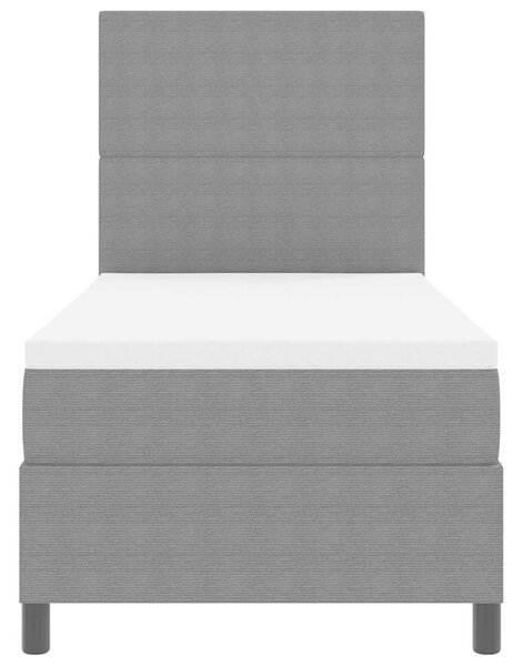 Krevet s opruga kutije Svijetlo siva i bijela. 90 x 200 cm - Svjetlosiva / 90 x 200 cm