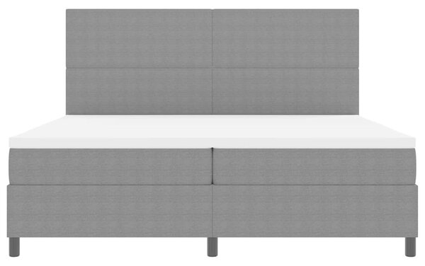LED Box Spring Krevet Svijetlo siva i bijela. 200 x 200 cm - Siva / 200 x 200 cm
