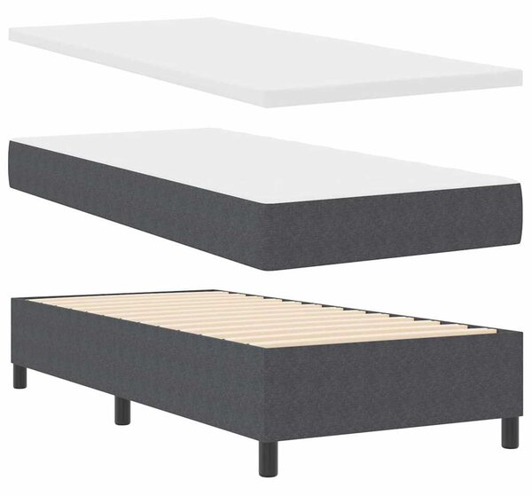 Krevet s opruga kutije Tamno siva i bijela 80 x 200 cm - Siva / 80 x 200 cm
