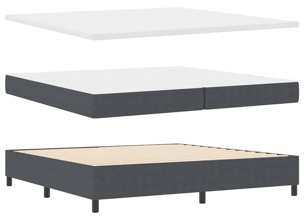 Krevet s opruga kutije Tamno siva i bijela 200 x 200 cm - Siva / 200 x 200 cm