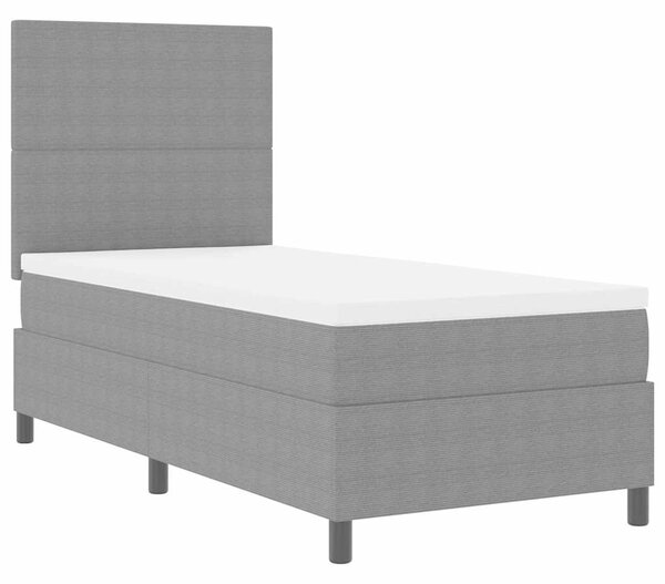Krevet s opruga kutije Svijetlo siva i bijela. 90 x 200 cm - Svjetlosiva / 90 x 200 cm