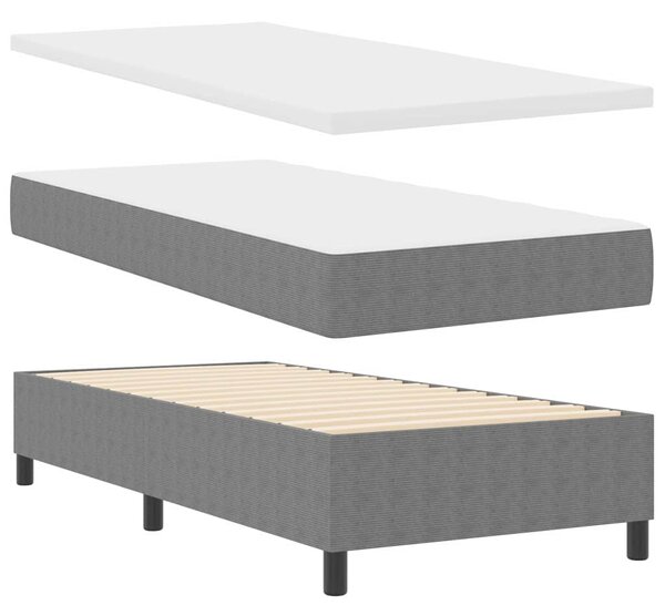 Krevet s opruga kutije Svijetlo siva i bijela. 90 x 200 cm - Svjetlosiva / 90 x 200 cm