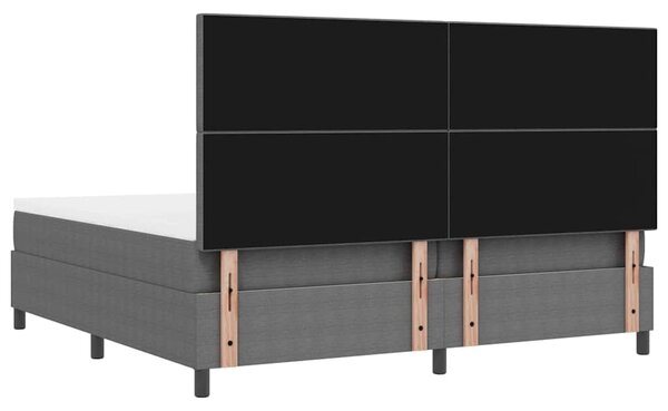 LED Box Spring Krevet Svijetlo siva i bijela. 200 x 200 cm - Siva / 200 x 200 cm