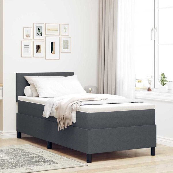 Krevet s opruga kutije Tamno siva i bijela 80 x 200 cm - Siva / 80 x 200 cm