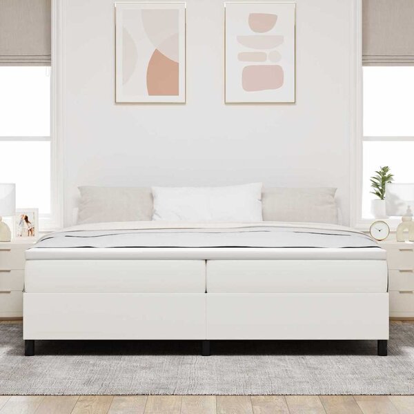 Krevet s opruga kutije Krema i bijela 200 x 200 cm - Krem / 200 x 200 cm