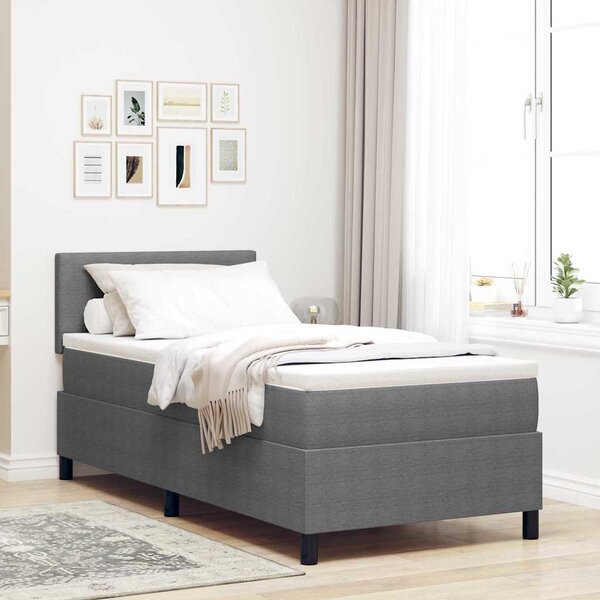 Krevet s opruga kutije Svijetlo siva i bijela. 80 x 200 cm - Siva / 80 x 200 cm