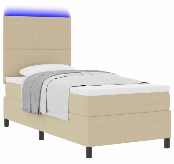 LED Box Spring Krevet Svijetlo siva i bijela. 80 x 200 cm - Siva / 80 x 200 cm