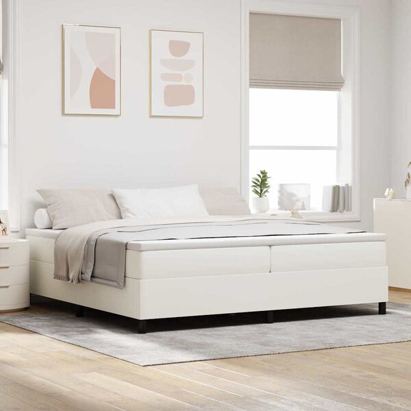 Krevet s opruga kutije Krema i bijela 200 x 200 cm - Krem / 200 x 200 cm