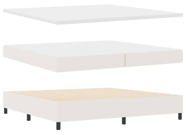 Krevet s opruga kutije Krema i bijela 200 x 200 cm - Krem / 200 x 200 cm