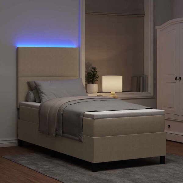 LED Box Spring Krevet Svijetlo siva i bijela. 80 x 200 cm - Siva / 80 x 200 cm