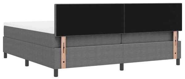 Krevet s opruga kutije Svijetlo siva i bijela. 200 x 200 cm - Siva / 200 x 200 cm