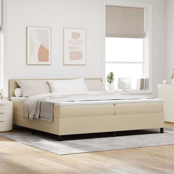 Krevet s opruga kutije Svijetlo siva i bijela. 200 x 200 cm - Siva / 200 x 200 cm