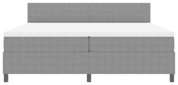 Krevet s opruga kutije Svijetlo siva i bijela. 200 x 200 cm - Siva / 200 x 200 cm