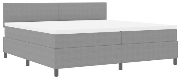 Krevet s opruga kutije Svijetlo siva i bijela. 200 x 200 cm - Siva / 200 x 200 cm