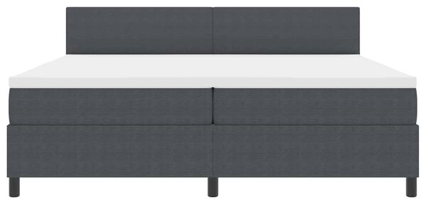 Krevet s opruga kutije Tamno siva i bijela 200 x 200 cm - Siva / 200 x 200 cm
