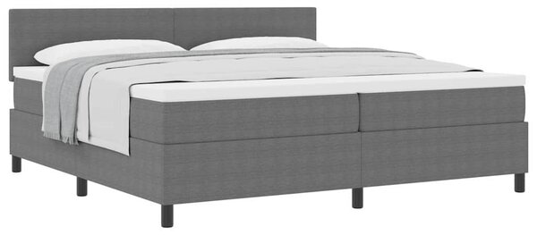 Krevet s opruga kutije Svijetlo siva i bijela. 200 x 200 cm - Siva / 200 x 200 cm