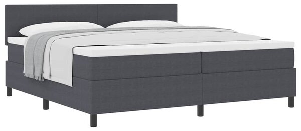 Krevet s opruga kutije Tamno siva i bijela 200 x 200 cm - Siva / 200 x 200 cm