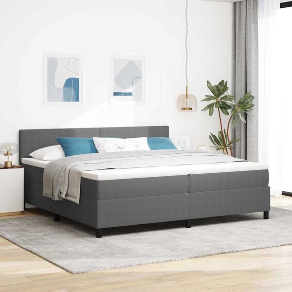 Krevet s opruga kutije Svijetlo siva i bijela. 200 x 200 cm - Siva / 200 x 200 cm