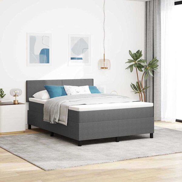 Krevet s opruga kutije Svijetlo siva i bijela. 140 x 190 cm - Svjetlosiva / 140 x 190 cm
