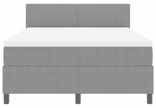 Krevet s opruga kutije Svijetlo siva i bijela. 140 x 190 cm - Svjetlosiva / 140 x 190 cm