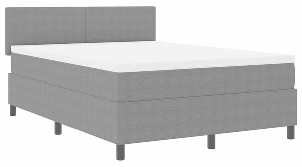 Krevet s opruga kutije Svijetlo siva i bijela. 140 x 190 cm - Svjetlosiva / 140 x 190 cm