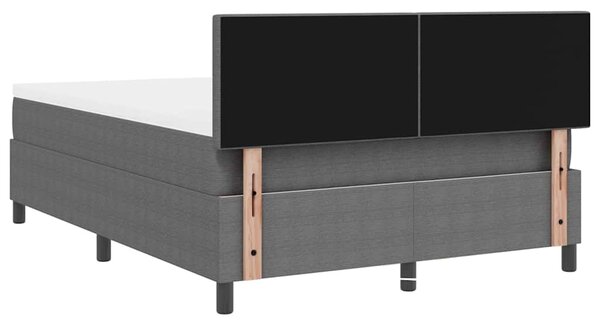 Krevet s opruga kutije Svijetlo siva i bijela. 140 x 190 cm - Svjetlosiva / 140 x 190 cm