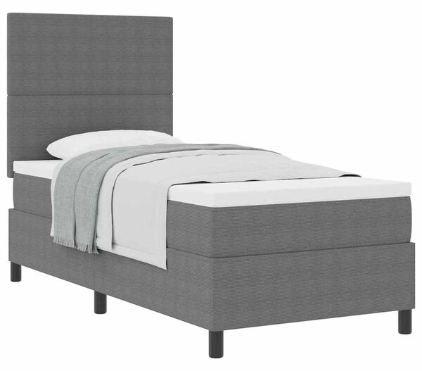 Krevet s opruga kutije Svijetlo siva i bijela. 90 x 200 cm - Svjetlosiva / 90 x 200 cm