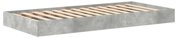 Krevet s policama Betonski sivi 75 x 190 cm Konstruirano drvo - Siva / 75 x 190 cm