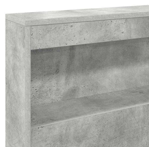 Krevet s policama Betonski sivi 75 x 190 cm Konstruirano drvo - Siva / 75 x 190 cm