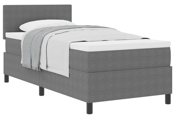 Krevet s opruga kutije Svijetlo siva i bijela. 80 x 200 cm - Siva / 80 x 200 cm