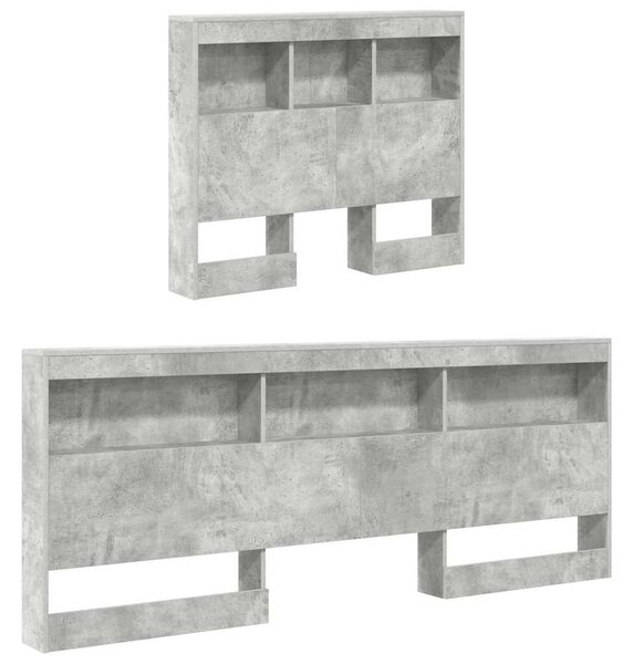 Krevet s policama Betonski sivi 75 x 190 cm Konstruirano drvo - Siva / 75 x 190 cm