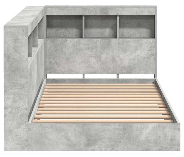 Krevet s policama Betonski sivi 75 x 190 cm Konstruirano drvo - Siva / 75 x 190 cm