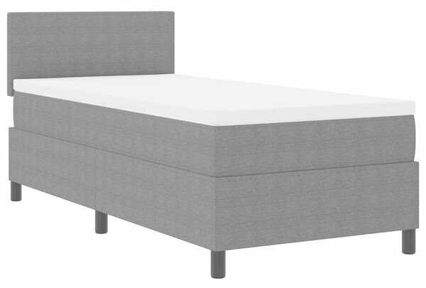 Krevet s opruga kutije Svijetlo siva i bijela. 80 x 200 cm - Siva / 80 x 200 cm