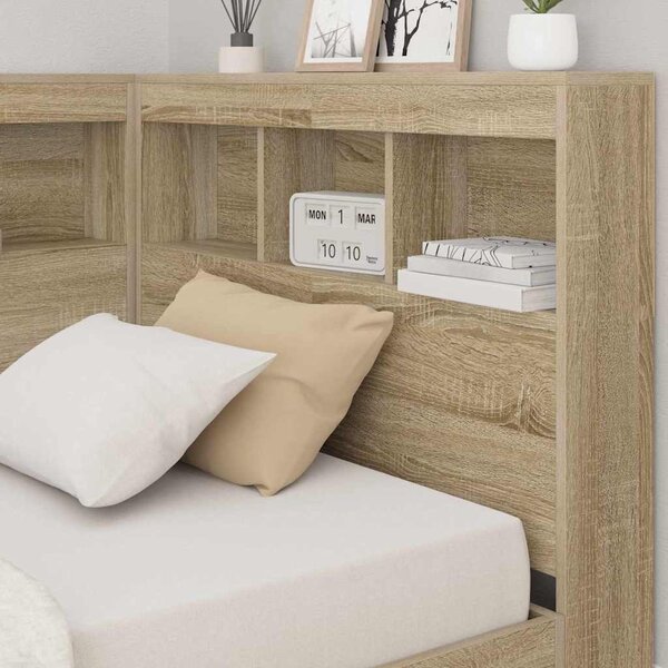 Krevet s policama Sonoma hrast 75 x 190 cm Konstruirano drvo - Smeđa / 75 x 190 cm
