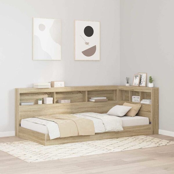 Krevet s policama Sonoma hrast 75 x 190 cm Konstruirano drvo - Smeđa / 75 x 190 cm