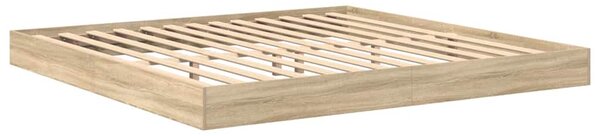 Krevet s policama sonoma hrast 180 x 200 cm Konstruirano drvo - Smeđa / 180 x 200 cm