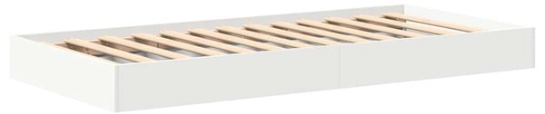 Krevet s policama Bijelo 90 x 190 cm Konstruirano drvo - Bijela / 90 x 190 cm