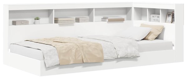 Krevet s policama Bijelo 90 x 190 cm Konstruirano drvo - Bijela / 90 x 190 cm