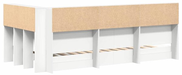 Krevet s policama Bijelo 90 x 190 cm Konstruirano drvo - Bijela / 90 x 190 cm