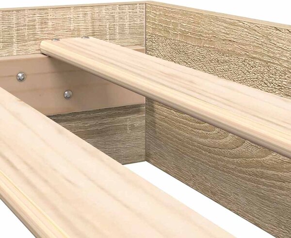 Krevet s policama Sonoma hrast 75 x 190 cm Konstruirano drvo - Smeđa / 75 x 190 cm